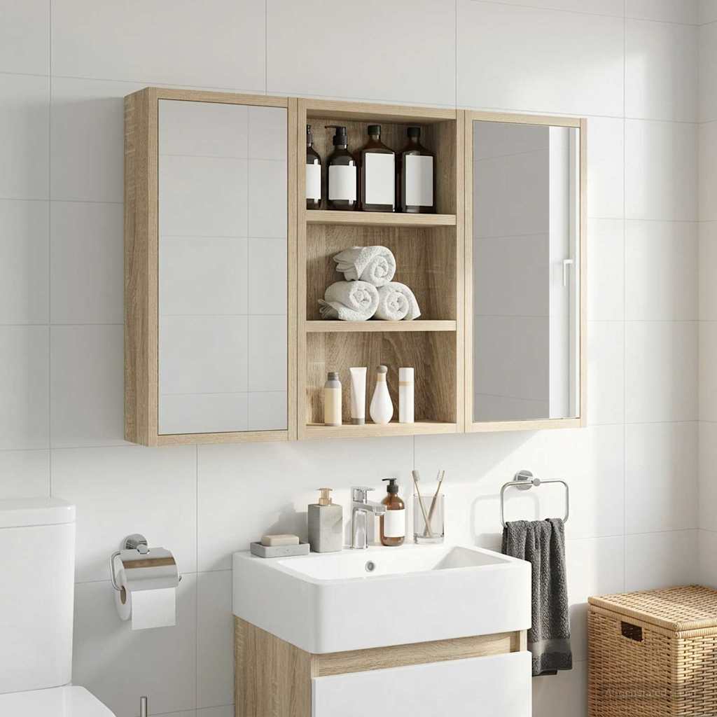 Badeværelsesvægskab Sonoma eg 30 x 10 x 50 cm Konstrueret træ