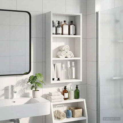 Badeværelsesvægskab Hvid 30 x 10 x 60,5 cm Konstrueret træ