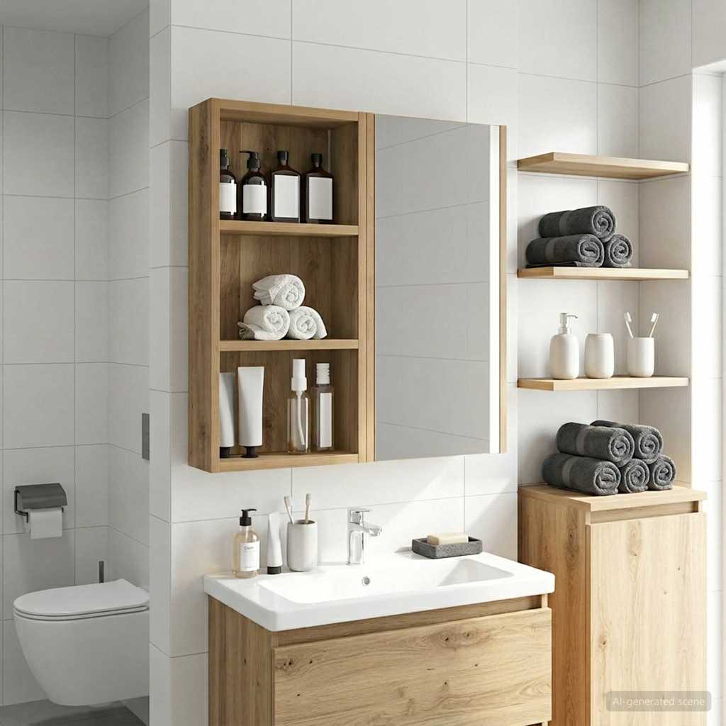 Badeværelsesvægskab med hylde Artisan eg 30 x 10 x 60,5 cm