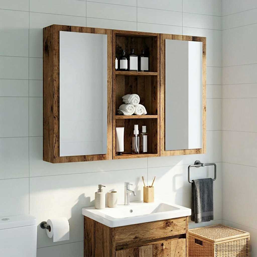 Badeværelsesvægskab Gammelt træ 30 x 14 x 70 cm Konstrueret træ
