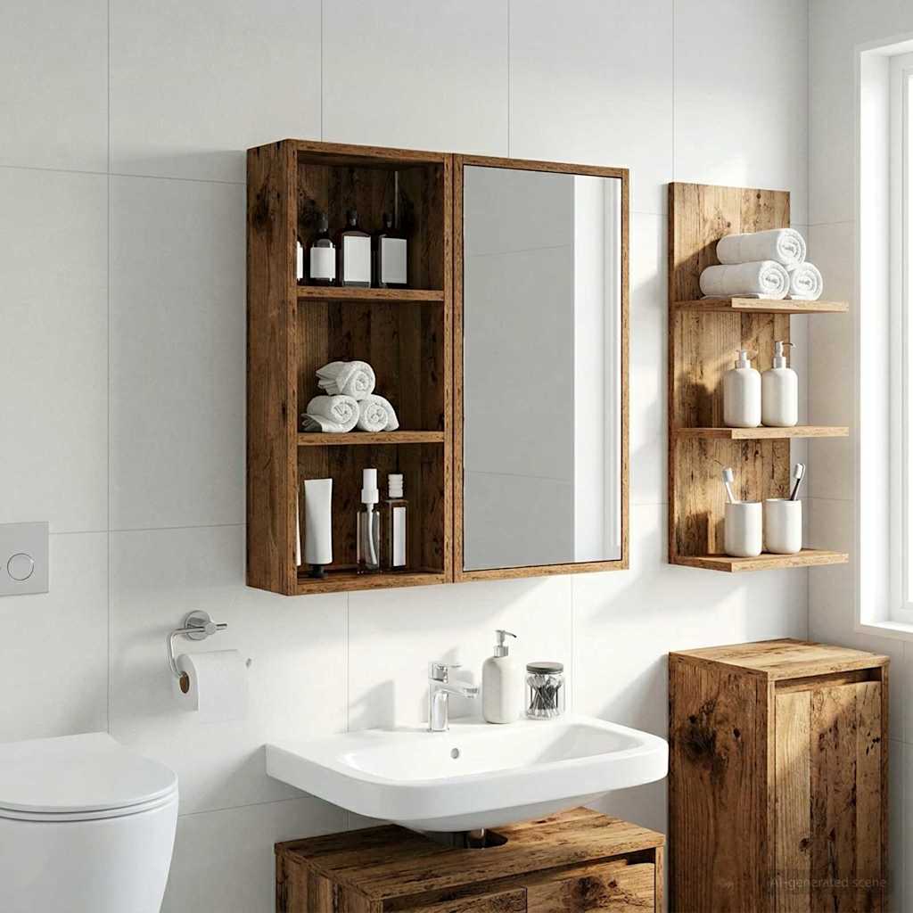 Badeværelsesvægskab Gammelt træ 30 x 14 x 70 cm Konstrueret træ
