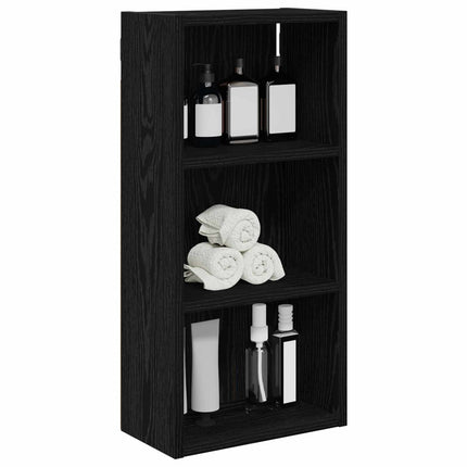 Badeværelsesvægskab Sort Eg 30 x 16 x 62,5 cm Konstrueret træ