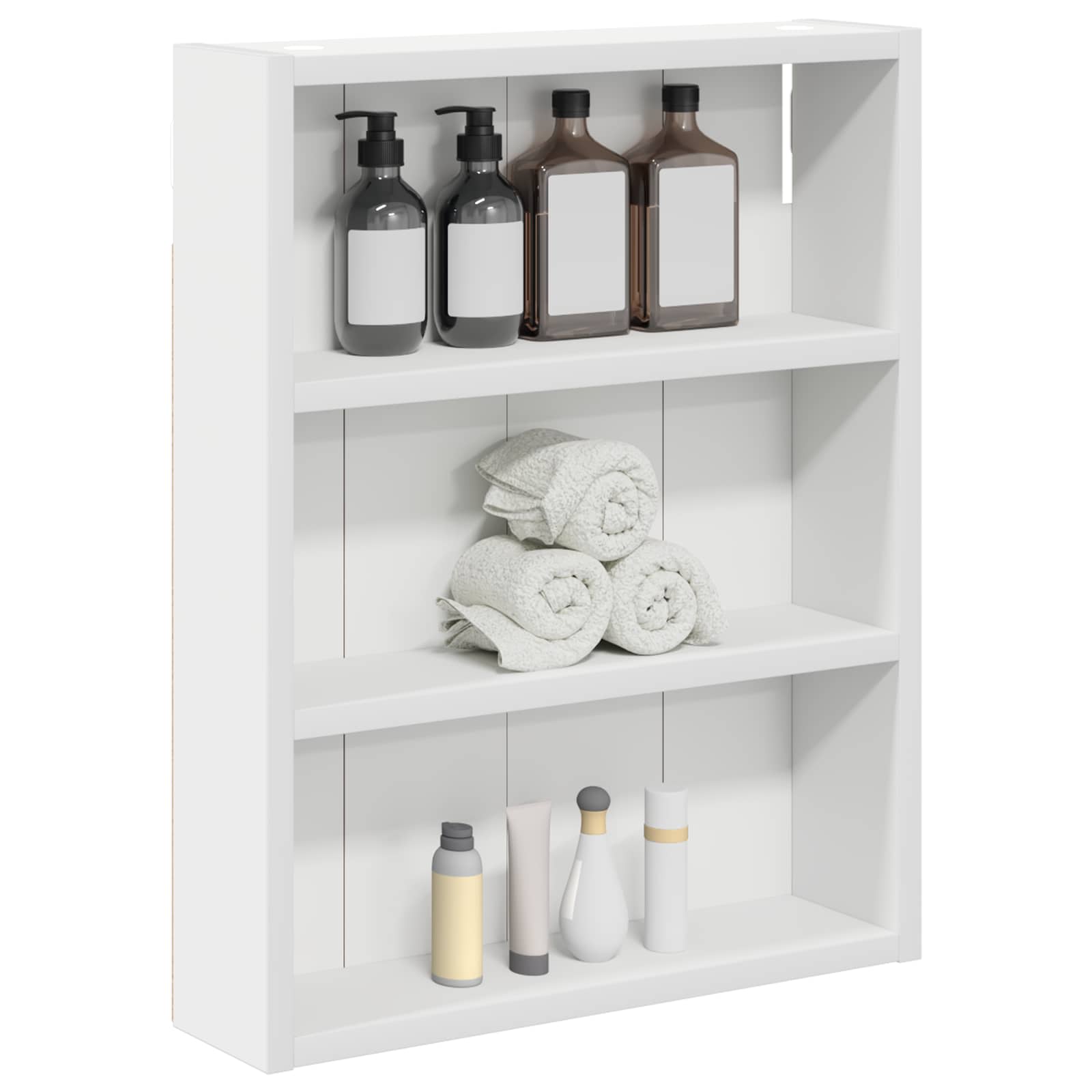 Badeværelsesvægskab Hvid 40 x 10 x 50 cm Konstrueret træ