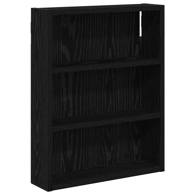 Badeværelsesvægskab Sort Eg 40 x 10 x 50 cm Konstrueret træ