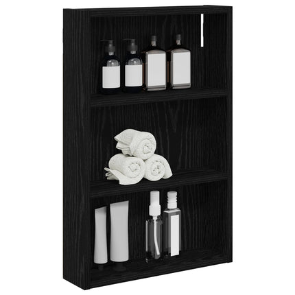 Badeværelsesvægskab Sort Eg 40 x 10 x 60,5 cm Konstrueret træ