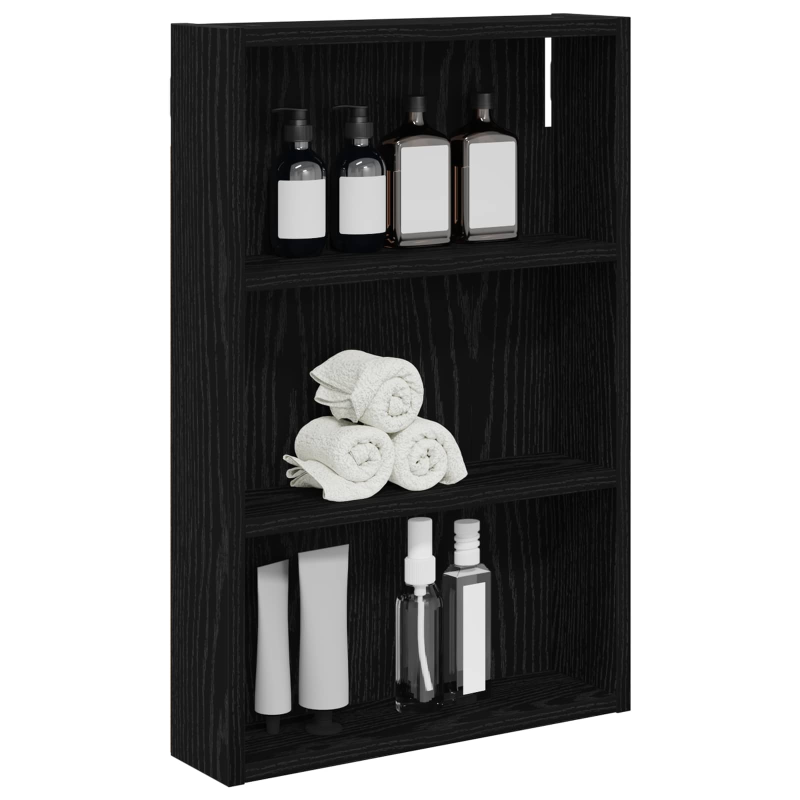 Badeværelsesvægskab Sort Eg 40 x 10 x 60,5 cm Konstrueret træ