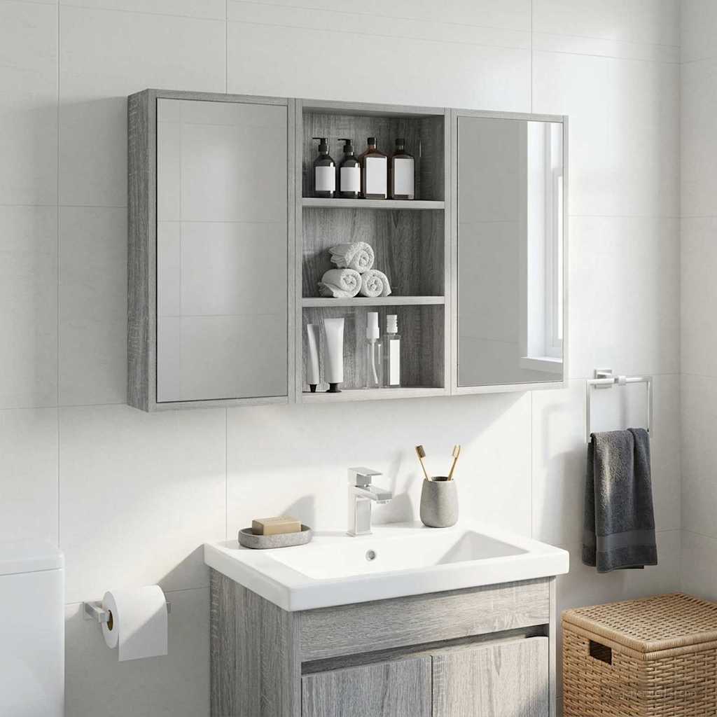 Badeværelsesvægskab med hylde Grå Sonoma 40 x 10 x 60,5 cm billede