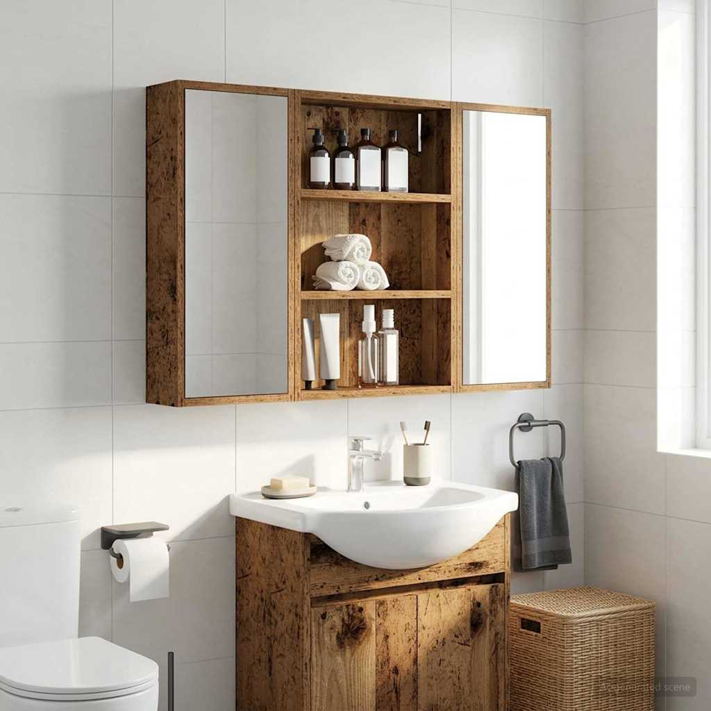 Badeværelsesvægskab Konstrueret Træ - Gammelt træ / 40 x 10 x 60,5 cm