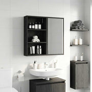 Badeværelsesvægskab Sort Eg 40 x 14 x 70 cm Konstrueret træ