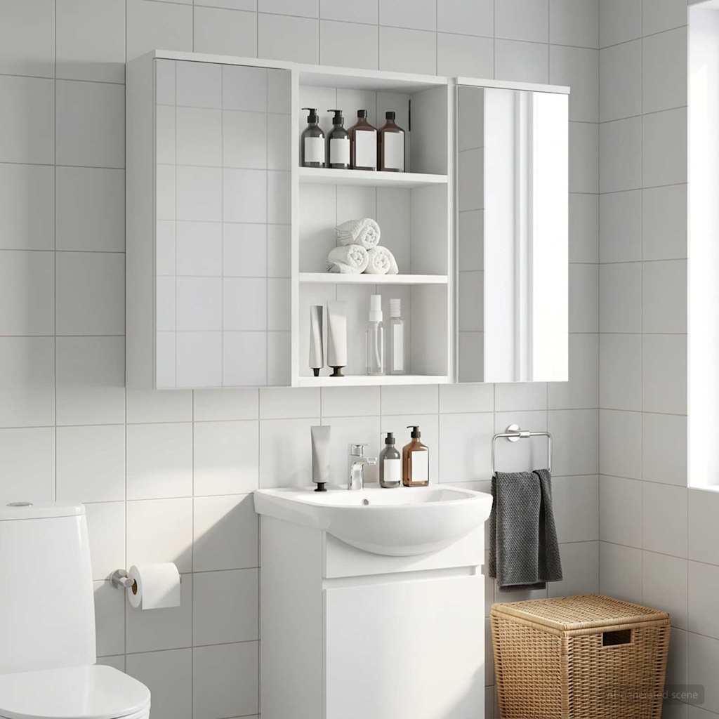 Badeværelsesvægskab Hvid 40 x 16 x 62,5 cm Konstrueret træ