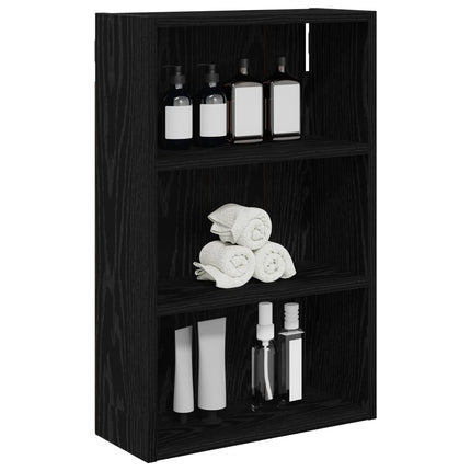 Badeværelsesvægskab Sort Eg 40 x 16 x 62,5 cm Konstrueret træ
