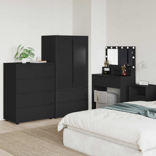 Opbevaringsskabe 80 x 48 x 105 cm Konstrueret træ Sort