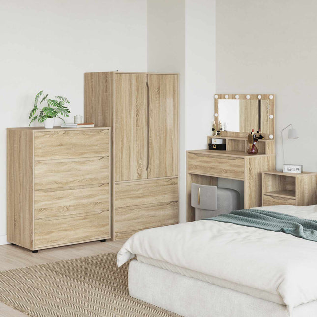 Opbevaringsskabe 80 x 48 x 105 cm Konstrueret træ Sonoma eg