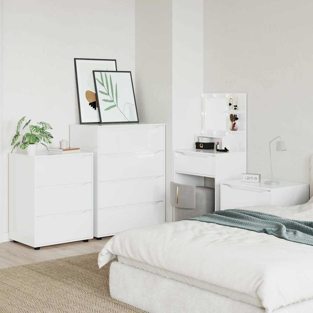 Opbevaringsskabe 2 pcs Høj gloss hvid 80 x 48 x 105 cm