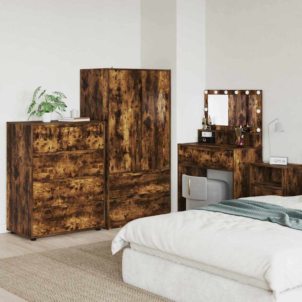 Opbevaringsskabe 2 pcs Røget eg 80 x 48 x 105 cm