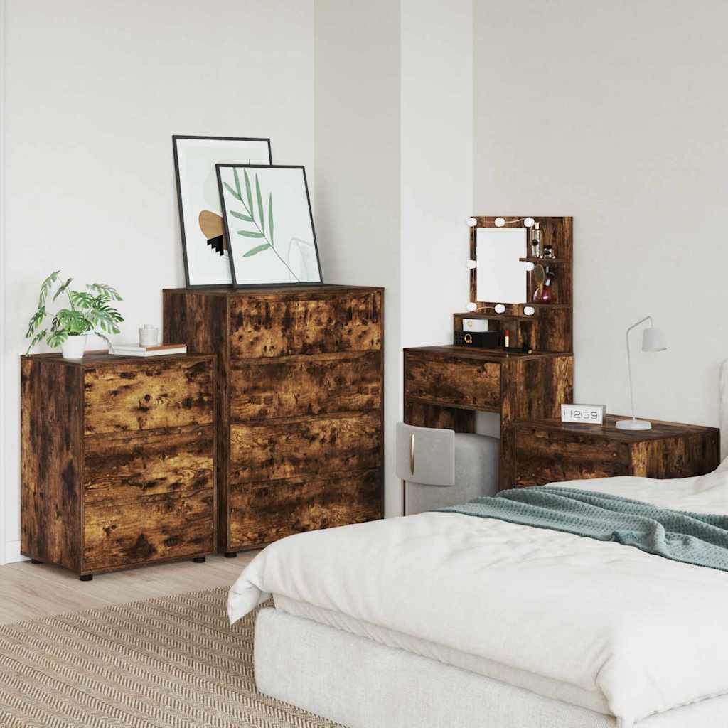 Opbevaringsskabe 2 pcs Røget eg 80 x 48 x 105 cm