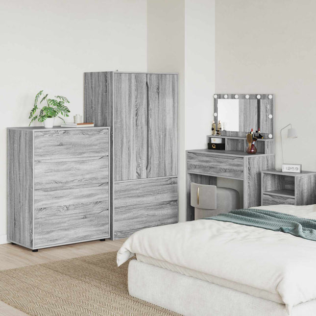 Opbevaringsskabe 80 x 48 x 105 cm Konstrueret træ Grå Sonoma