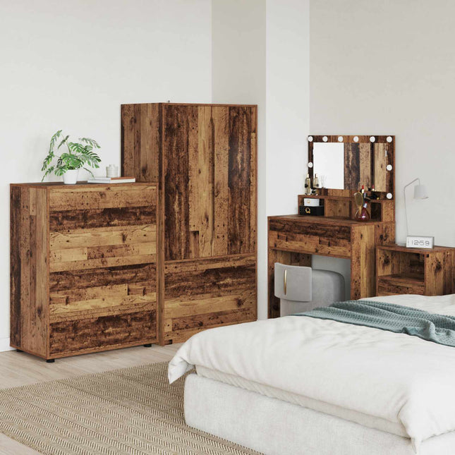 Opbevaringsskabe 80 x 48 x 105 cm Konstrueret træ Gammelt træ