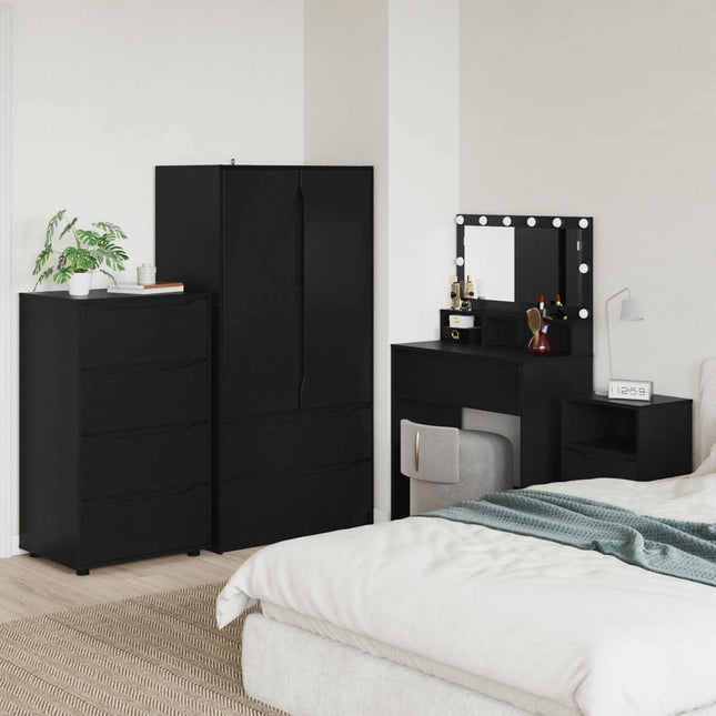 Opbevaringsskabe 60 x 48 x 105 cm Konstrueret træ Sort