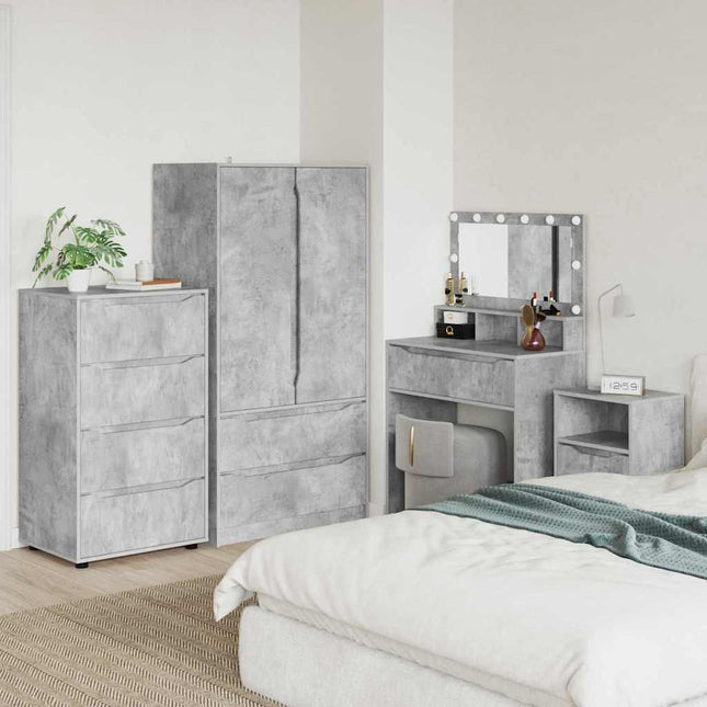 Opbevaringsskabe Beton Grå 60 x 48 x 105 cm Konstrueret træ