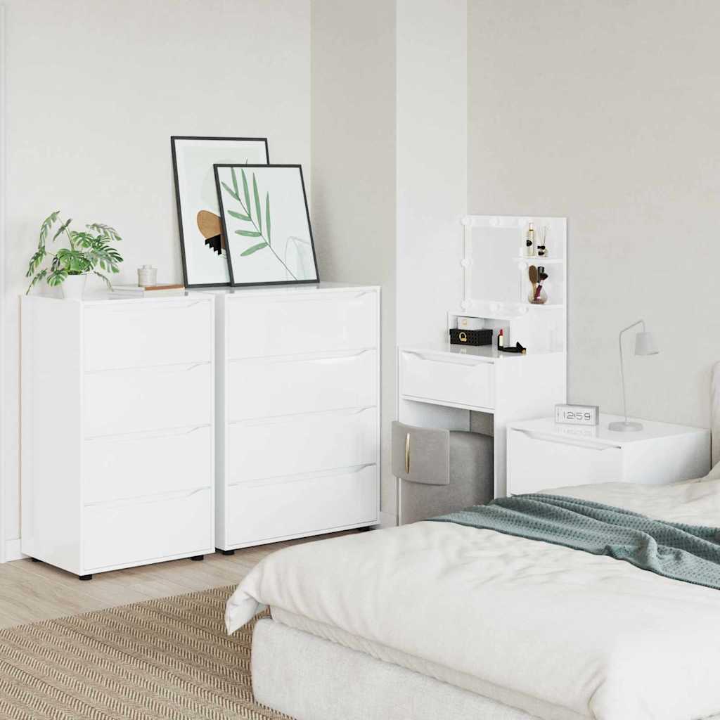 Opbevaringsskabe 2 pcs Høj gloss hvid 60 x 48 x 105 cm