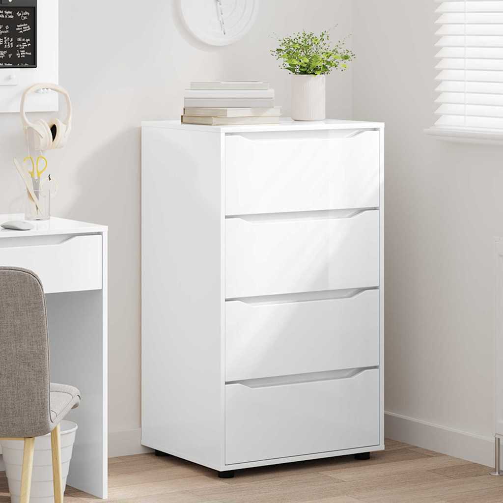 Opbevaringsskabe 2 pcs Høj gloss hvid 60 x 48 x 105 cm