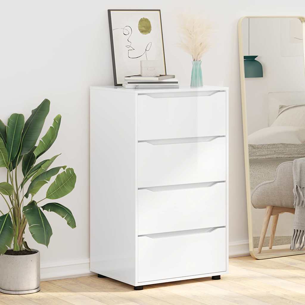 Opbevaringsskabe 2 pcs Høj gloss hvid 60 x 48 x 105 cm