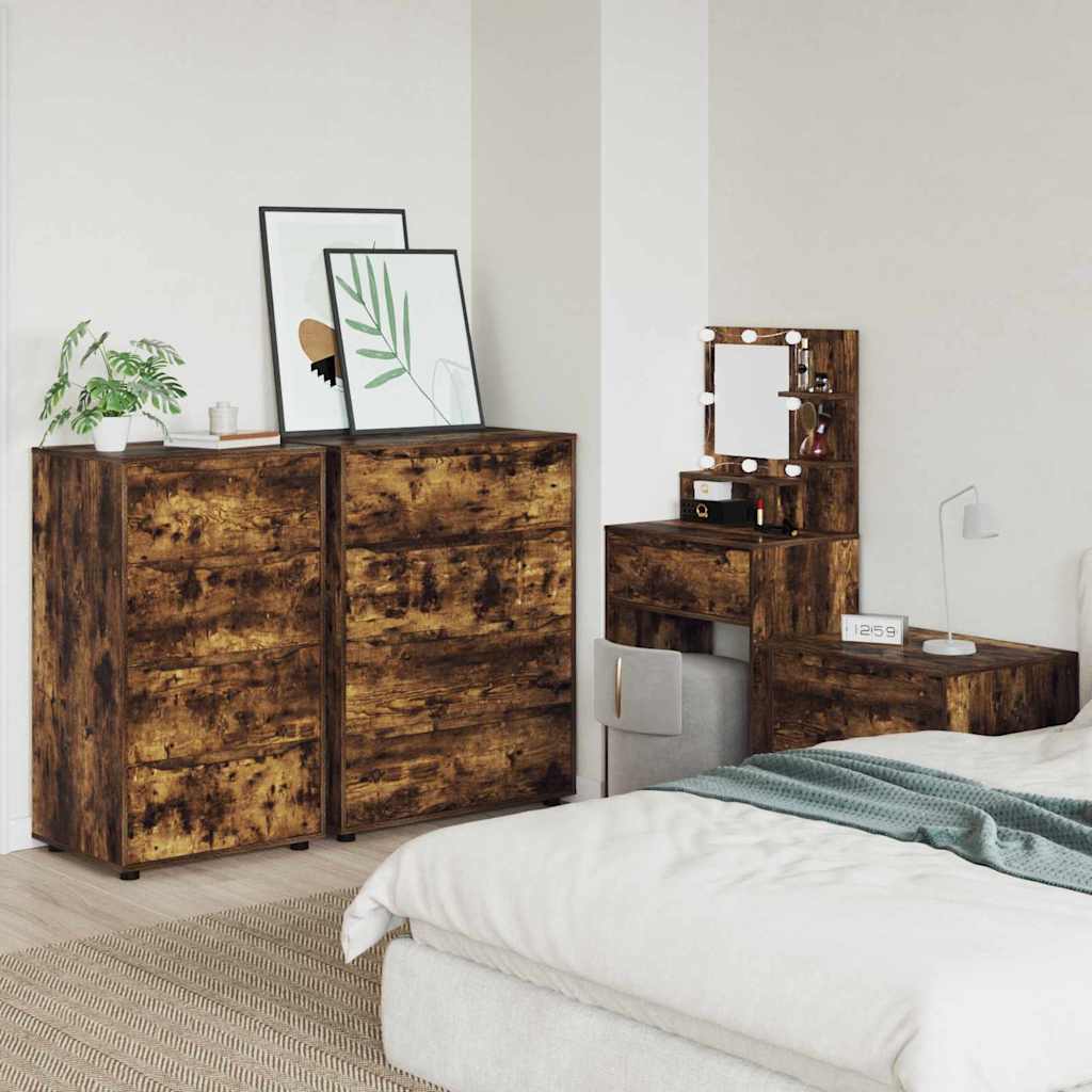 Opbevaringsskabe 2 pcs Røget eg 60 x 48 x 105 cm