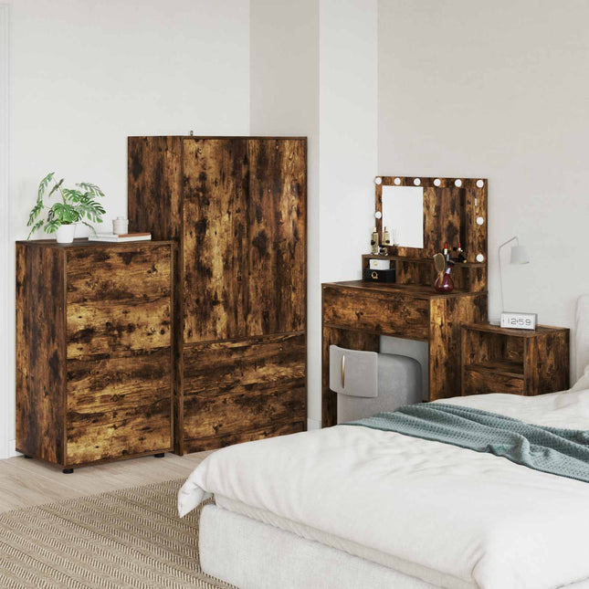 Opbevaringsskabe 60 x 48 x 105 cm Konstrueret træ Røget eg
