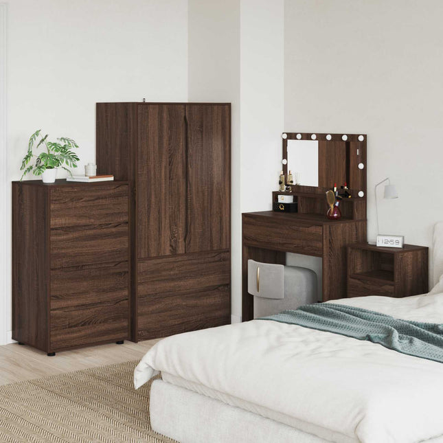 Opbevaringsskabe 60 x 48 x 105 cm Konstrueret træ Brun eg