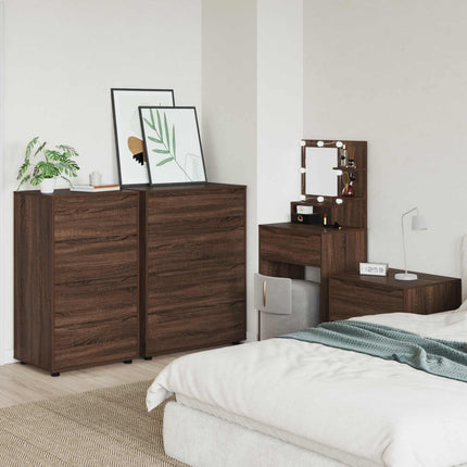 Opbevaringsskabe 60 x 48 x 105 cm Konstrueret træ Brun eg