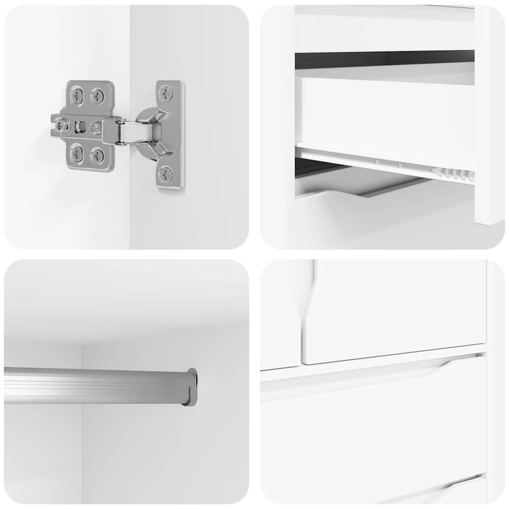 Badeværelsesskab Hvid 79,5 x 49 x 156 cm Konstrueret træ