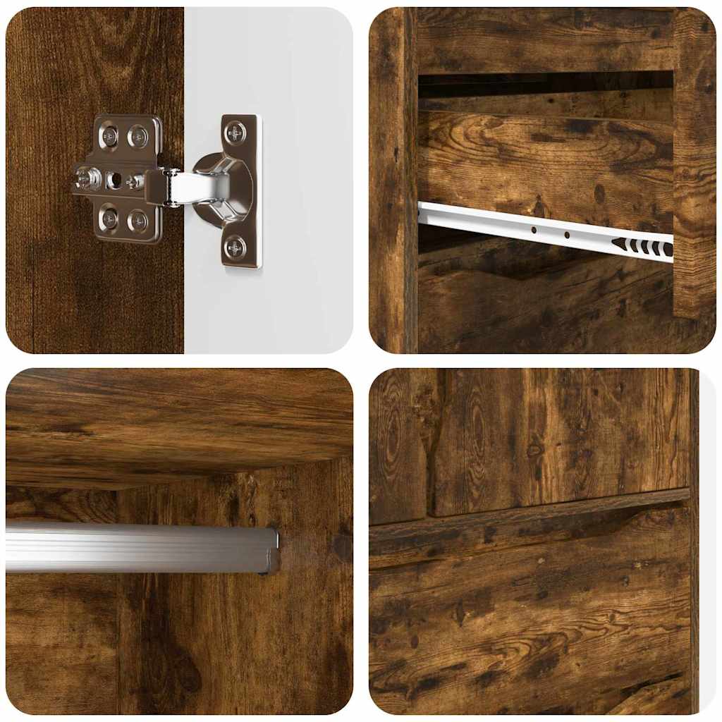 Badeværelsesskab Røget eg 79,5 x 49 x 156 cm Konstrueret træ