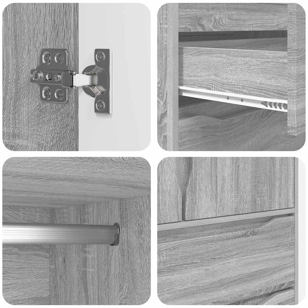 Badeværelsesskab Grå Sonoma 79,5 x 49 x 156 cm Konstrueret træ