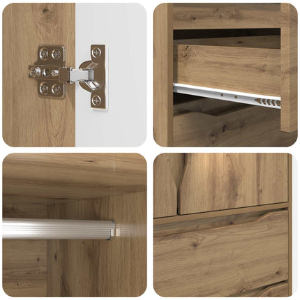 Garderobeskab Artisan Eg 79,5 x 49 x 156 cm Konstrueret træ