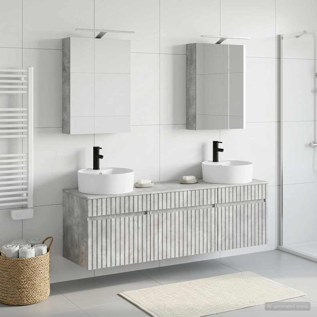 Badevrelsesskabst 5 stk. Betongr Konstrueret tr