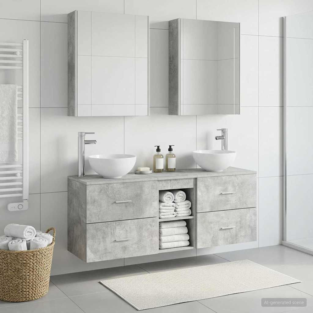 Badevrelsesskabst 5 stk. Betongr Konstrueret tr