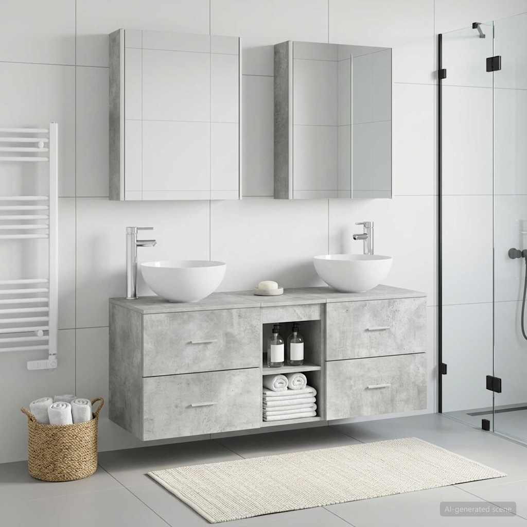 Badevrelsesmbel st 5 stk. Betongr Konstrueret tr og glas