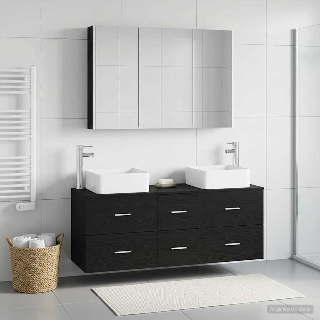 Badevrelsesmbel st 4 stk. Sort eg Konstrueret tr og glas