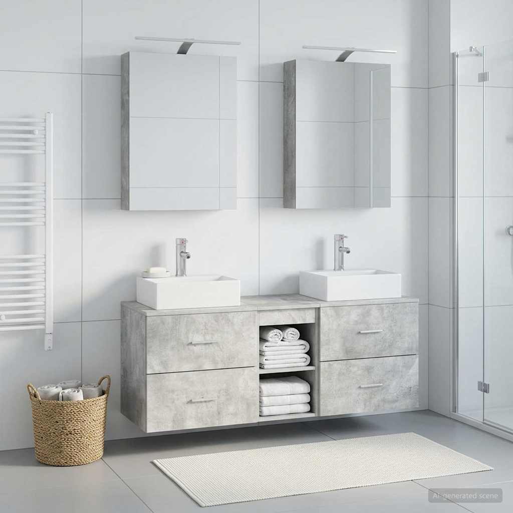 Badevrelsesmbel st 5 stk. Betongr Konstrueret tr og glas