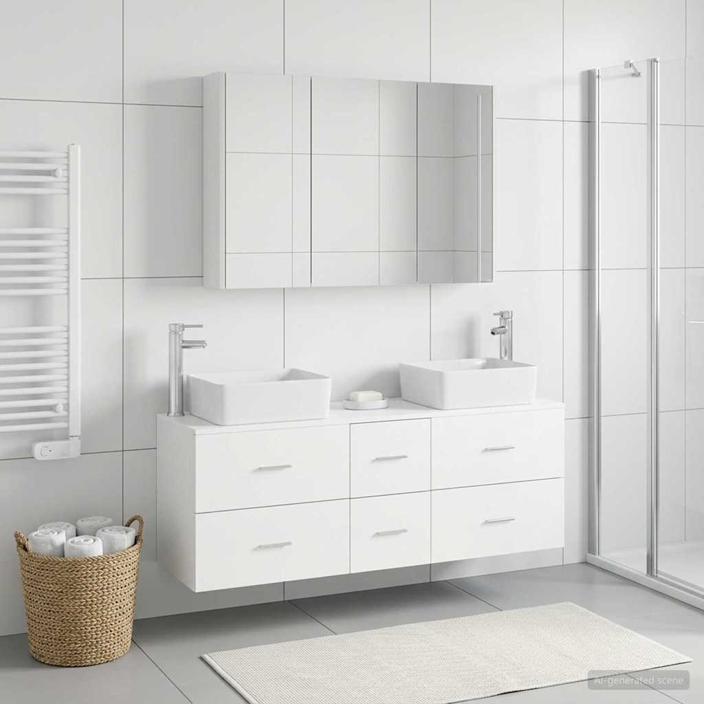 Badevrelsesmbel st 4 stk. Hvid Konstrueret tr og glas
