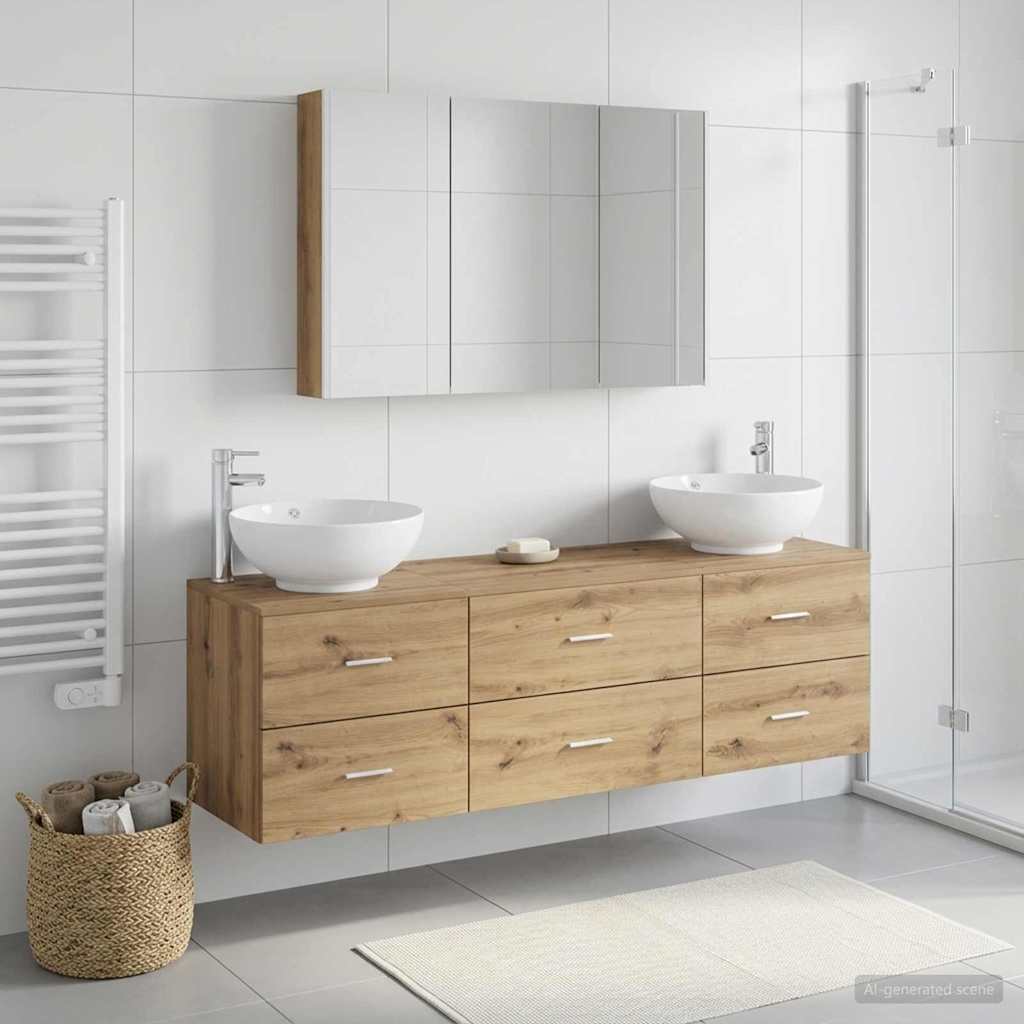 Badevrelsesmbel st 4 stk. Artisan-eg Konstrueret tr og glas