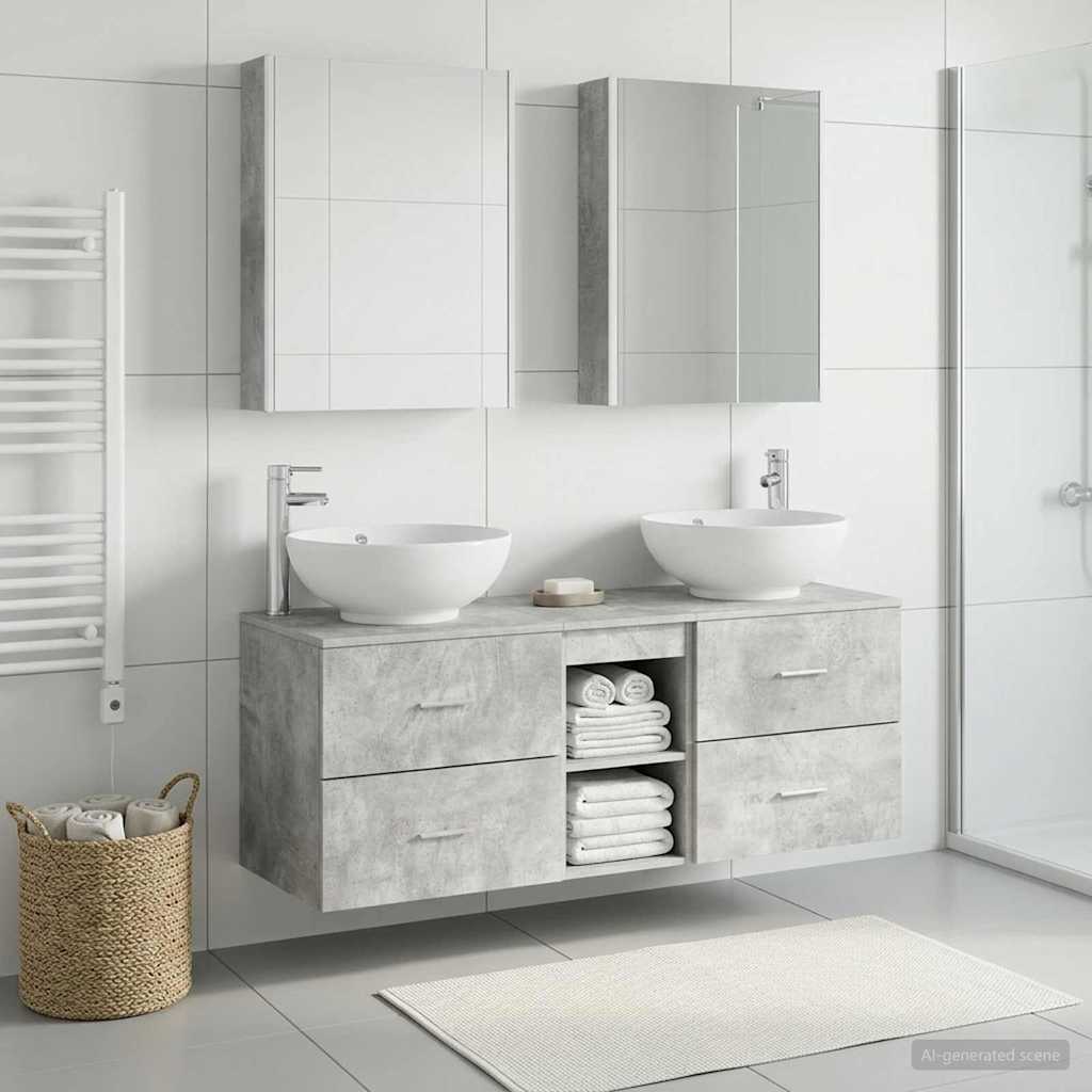 Badevrelsesmbel st 5 stk. Betongr Konstrueret tr og glas