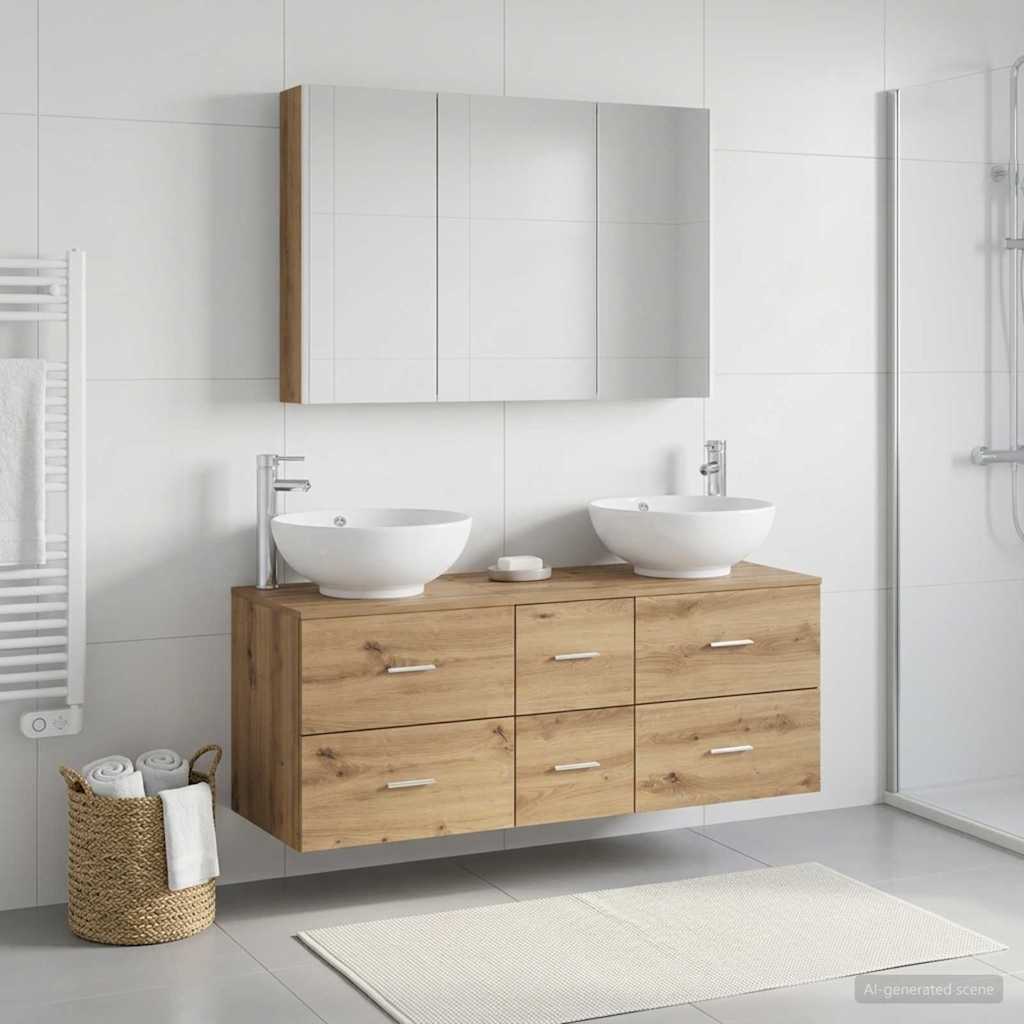 Badevrelsesmbel st 4 stk. Artisan-eg Konstrueret tr og glas