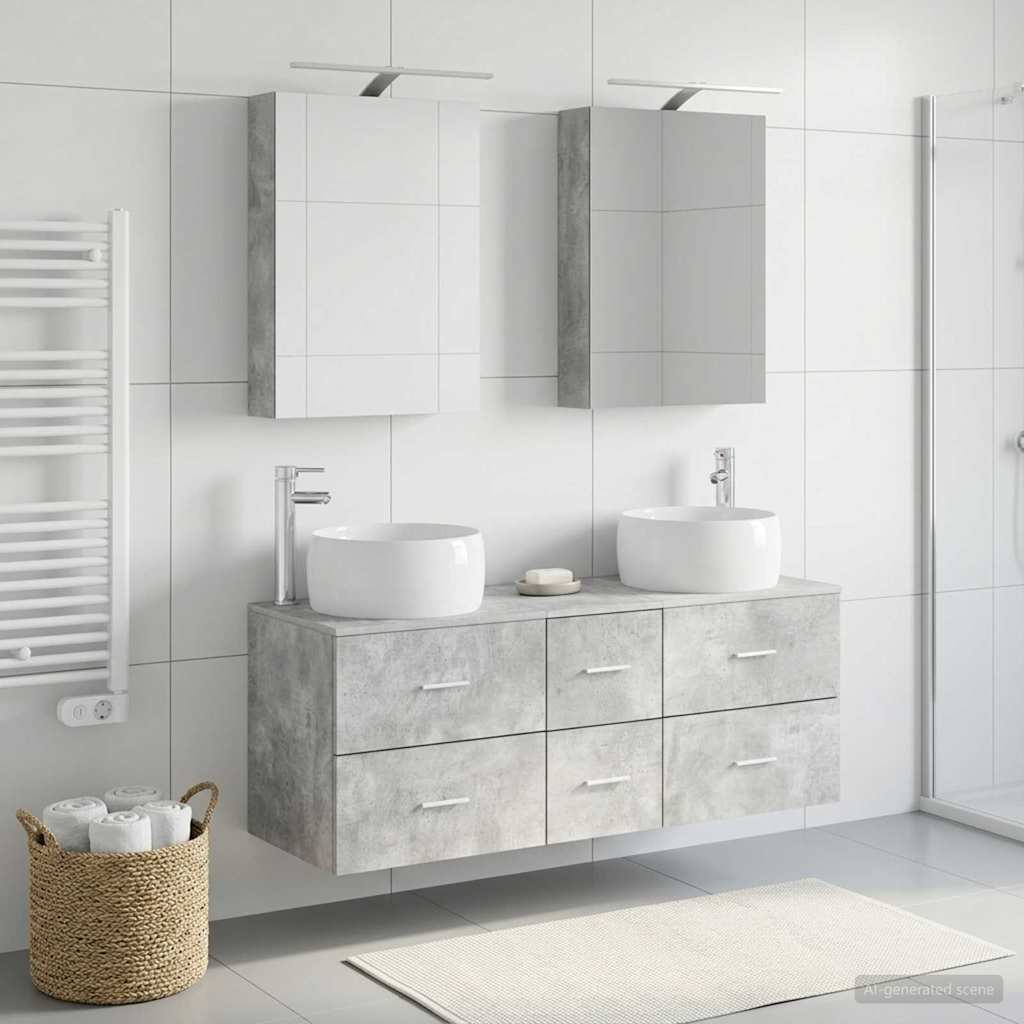 Badevrelsesmbel st 5 stk. Betongr Konstrueret tr og glas