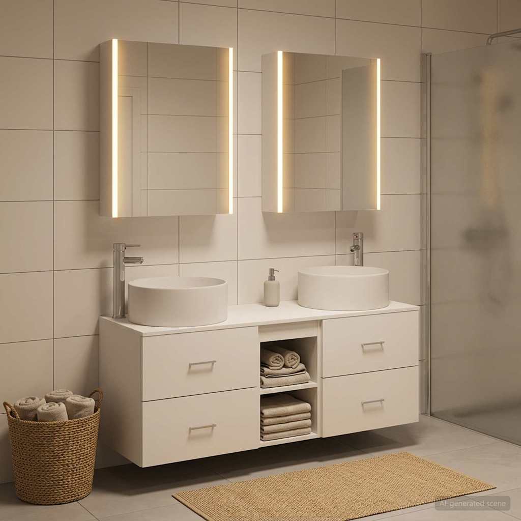 Badevrelsesmbel st 5 stk. Hvid Konstrueret tr og glas