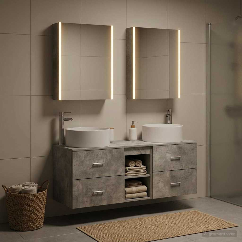 Badevrelsesmbel st 5 stk. Betongr Konstrueret tr og glas