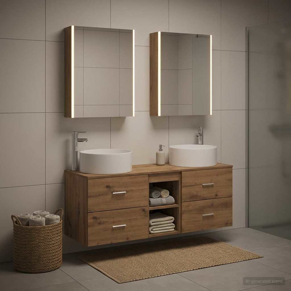 Badevrelsesmbel st 5 stk. Artisan-eg Konstrueret tr og glas