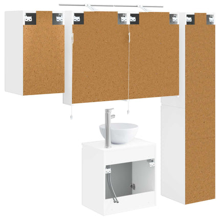 Badeværelsesskabsæt 5 pcs Hvid 50 x 14,5 x 70 cm