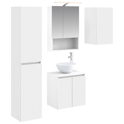 Badeværelsesskabsæt 5 pcs Hvid 50 x 14,5 x 70 cm